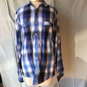 Plaid button down shirt size medium